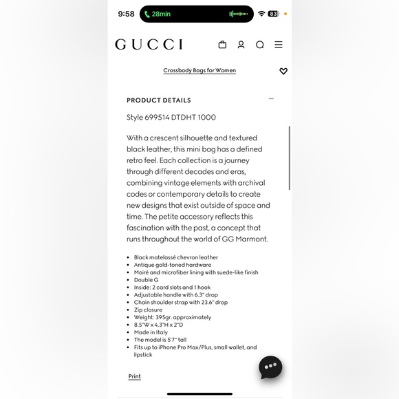 Gucci GG MARMONT HALF-MOON-SHAPED MINI BAG - Picture 15 of 15